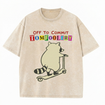 ChaoticClub Off To Commit Tomfoolery Raccoon Wash T-Shirt
