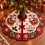 Chaotic Club Personalized Flower Quilt Christmas Tree Skirt