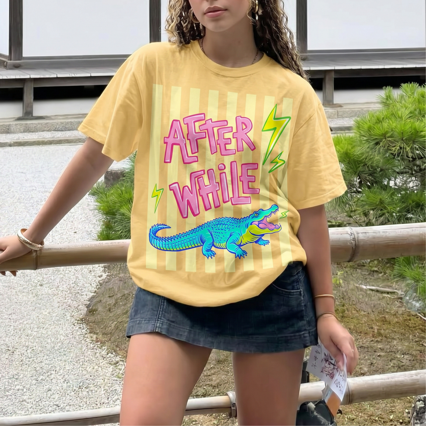 ChaoticClub Summer After While Crocodile Neon T-Shirt