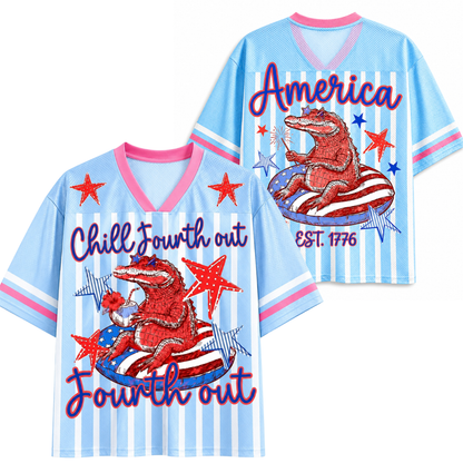 ChaoticClub Chill Founth Out Crocodile 1776 Summer Mesh Jersey