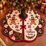 Chaotic Club Personalized Flower Quilt Christmas Tree Skirt