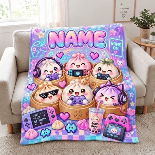 Chaotic Club Personalized Cute Dumpling Daily Life Fleece Blanket