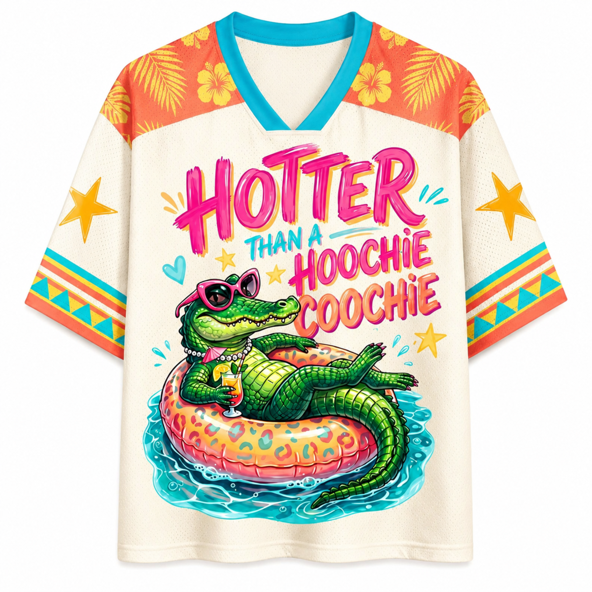 ChaoticcClub Hotter Than A Hoochie Coochie Crocodile Mesh Jersey - Back View Design