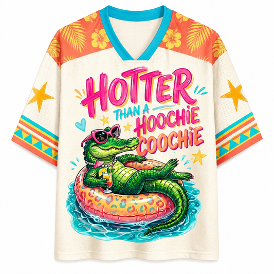 ChaoticcClub Hotter Than A Hoochie Coochie Crocodile Mesh Jersey - Back View Design