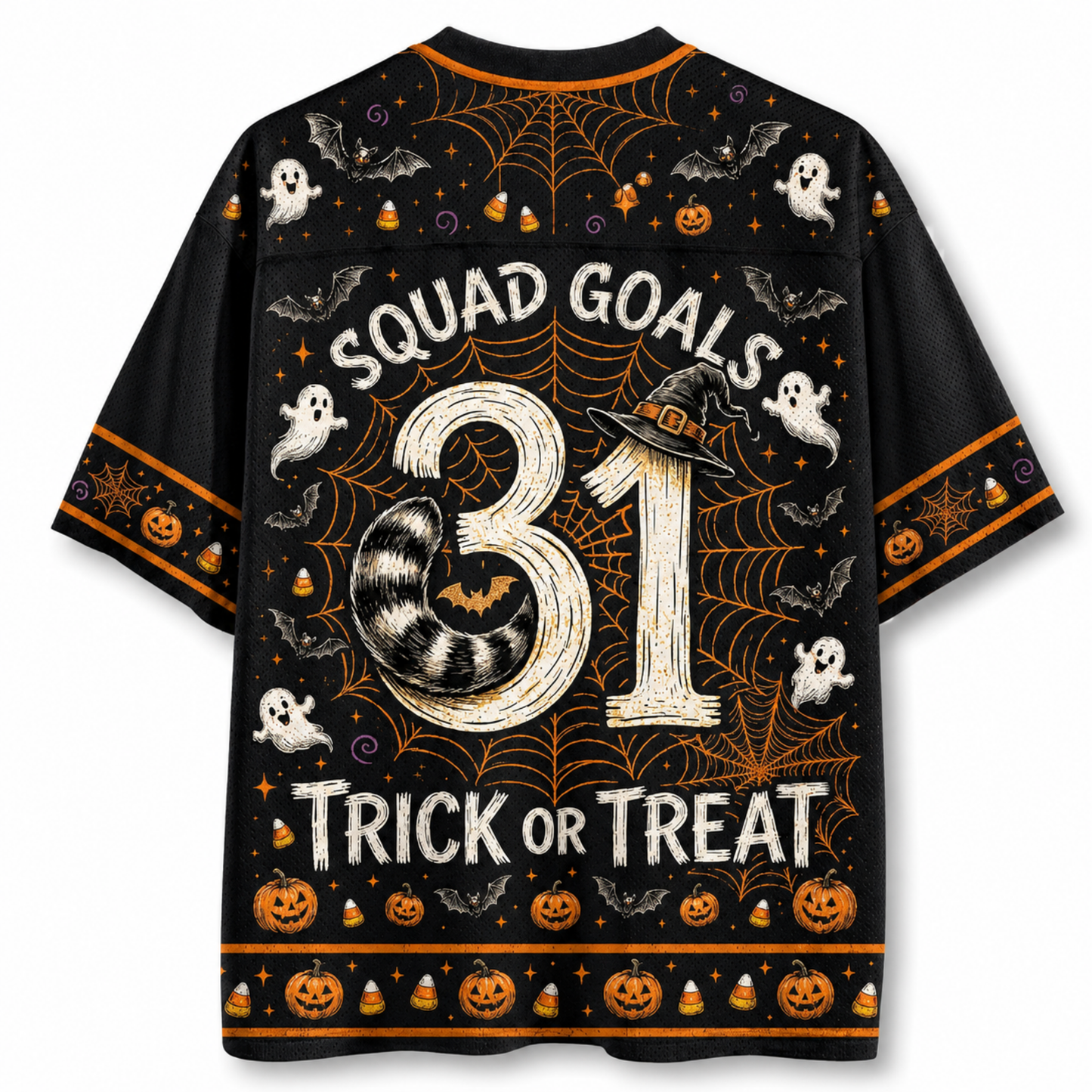 ChaoticClub Here for the Boos Racoon Halloween Mesh Jersey