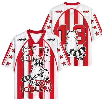 ChaoticClub Off To Commit Tomfoolery Raccoon On Skateboard Mesh Jersey