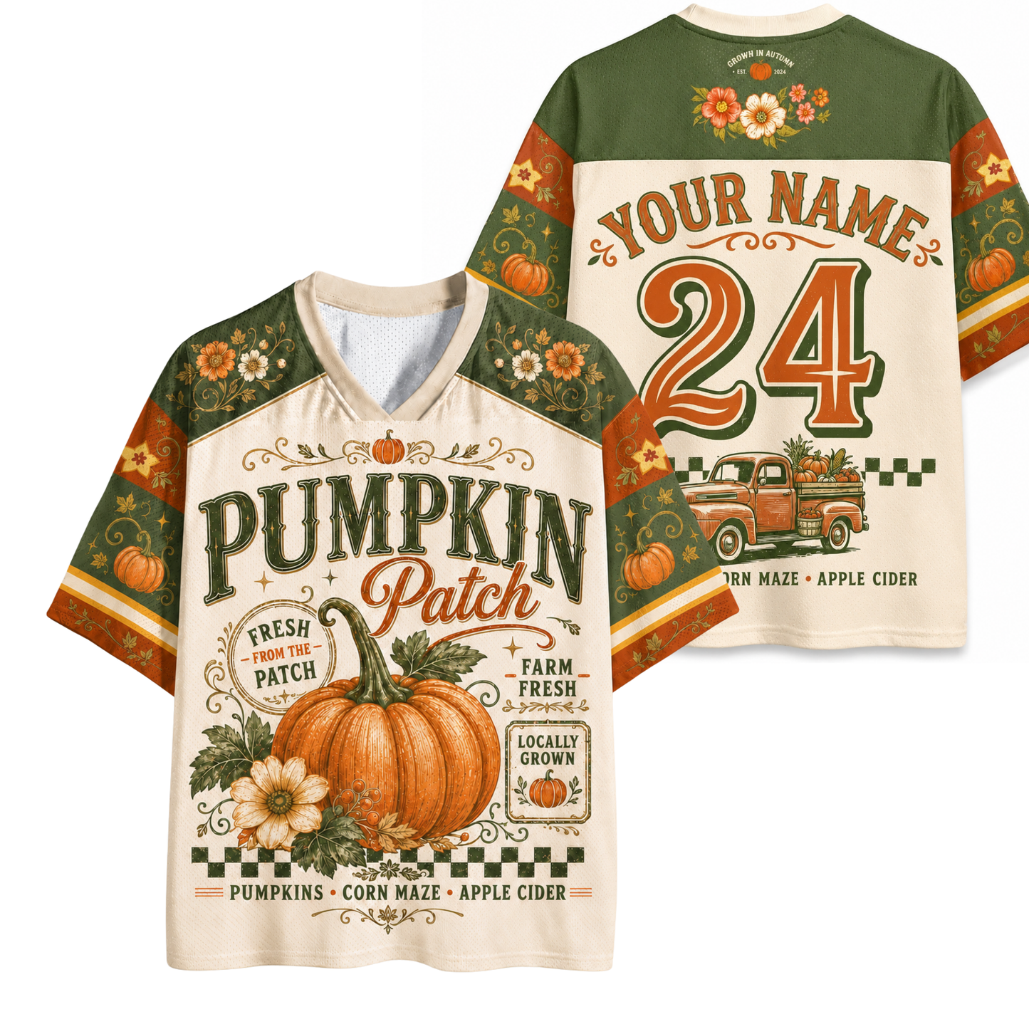 ChaoticClub Vintage Autumn Retro Pumpkin Patch Mesh Jersey
