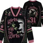 Chaotic Club Girls Will Be Girls Witchy Feminist Long Sleeve Jersey