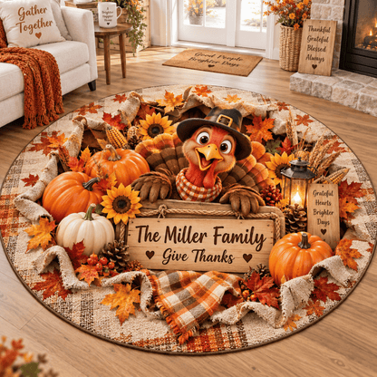 Chaotic Club Personalized Thanksgiving 3D Spiral Staircase Rug