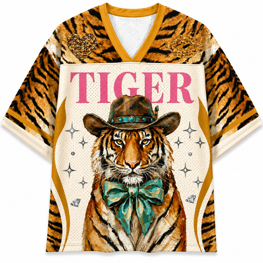 Chaotic Club Western Coquette Tiger Mesh Jersey
