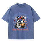 Chaoticclub Patriotic Hotdog Raccoon Washed T-Shirt