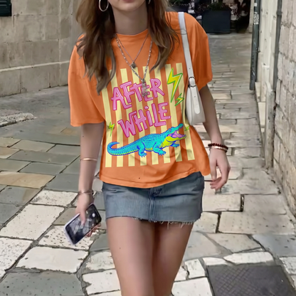 ChaoticClub Summer After While Crocodile Neon T-Shirt