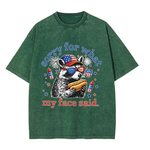 Chaoticclub Patriotic Hotdog Raccoon Washed T-Shirt