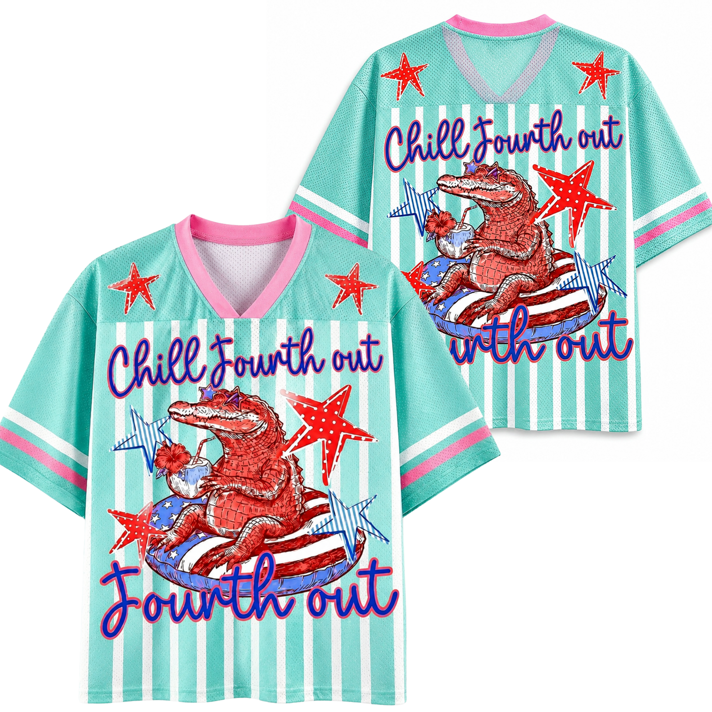ChaoticClub Chill Founth Out Crocodile 1776 Summer Mesh Jersey