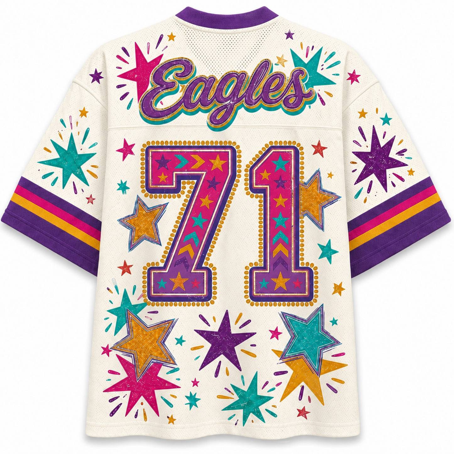 ChaoticcClub Eagles Stars & Pink Stripes Mascot Mesh Jersey