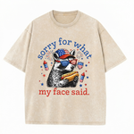 Chaoticclub Patriotic Hotdog Raccoon Washed T-Shirt