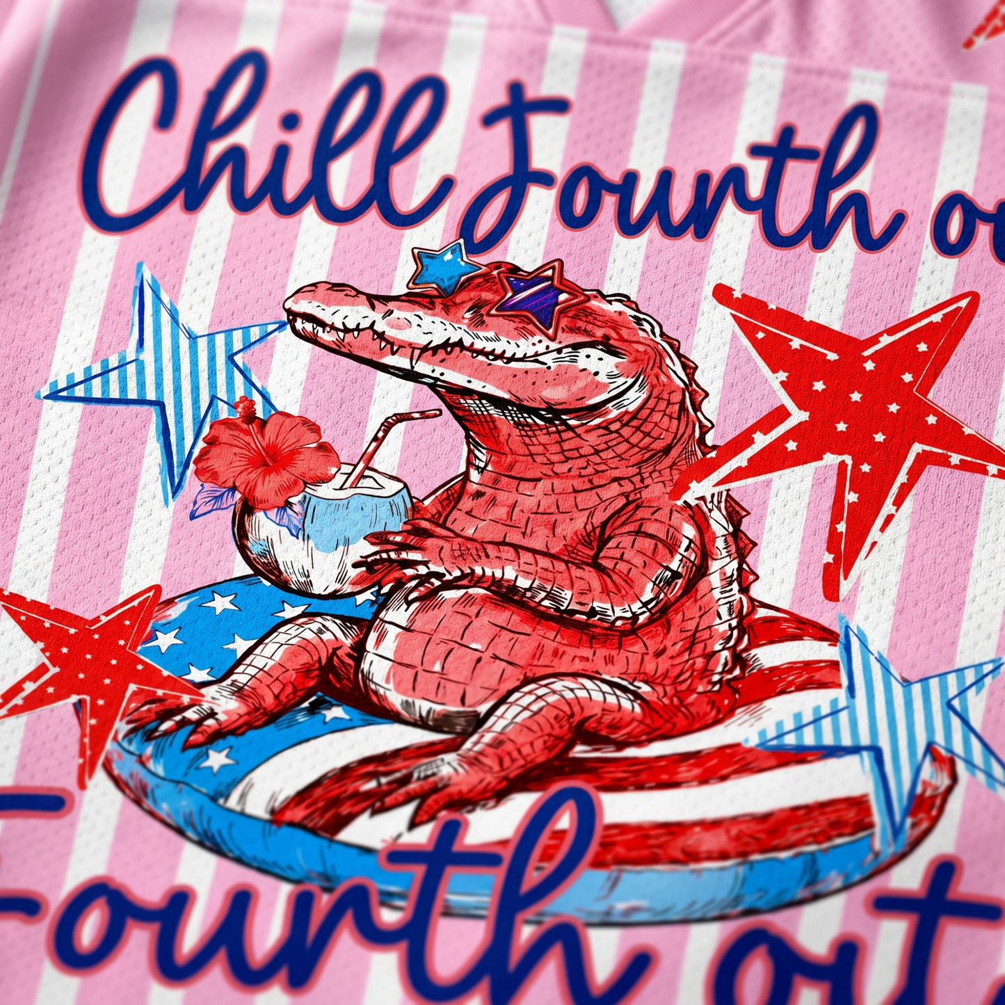 ChaoticClub Chill Founth Out Crocodile 1776 Summer Mesh Jersey