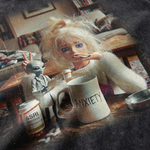 Chaoticclub Anxiety Doll Girl Alien Funny Meme Washed T-Shirt