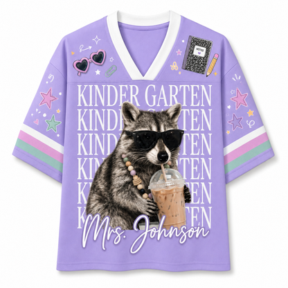 ChaoticClub Funny Feral Raccoon Back To School Love Mesh Jersey