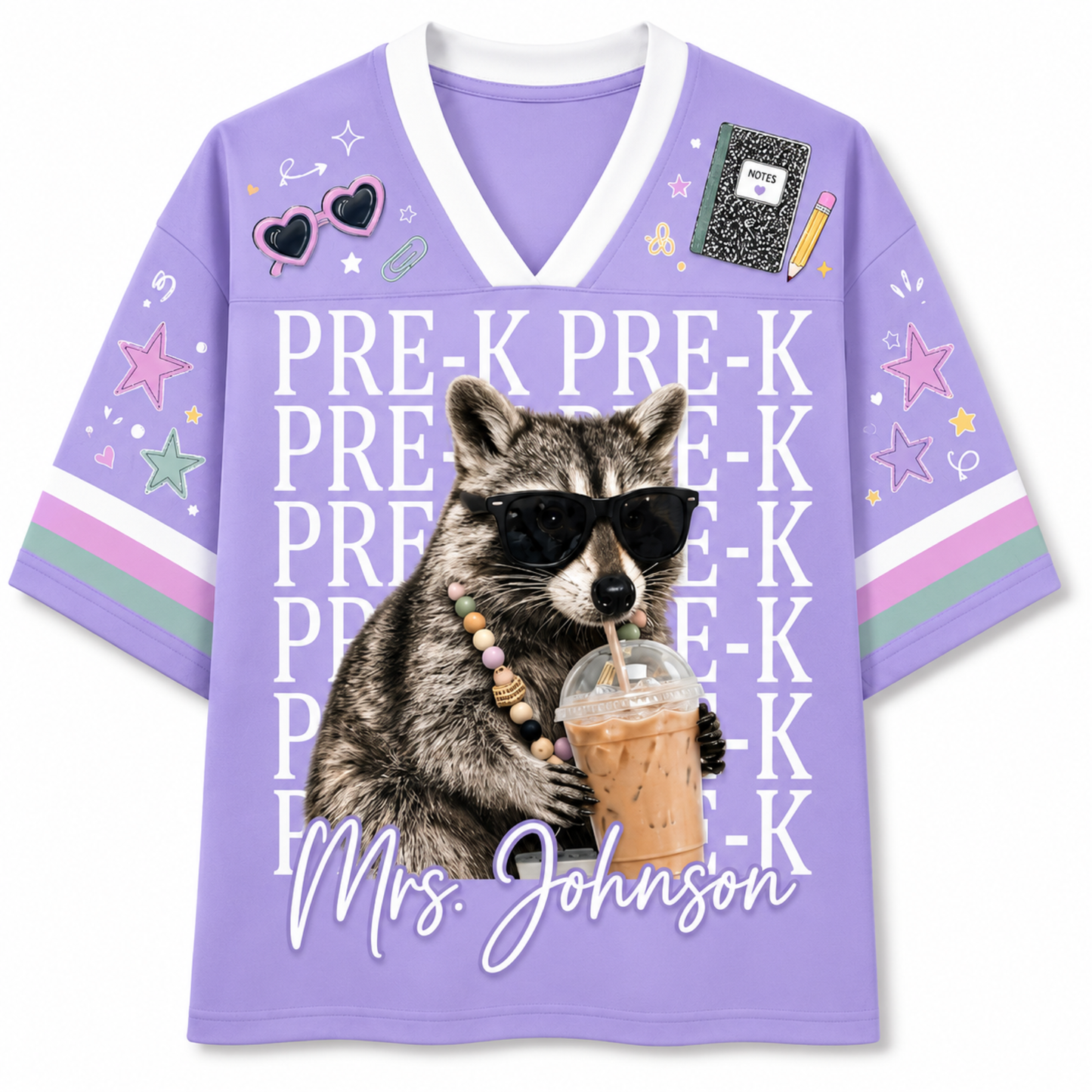 ChaoticClub Funny Feral Raccoon Back To School Love Mesh Jersey