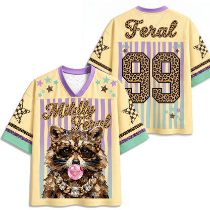 ChaoticClub Striped Leopard Feral Raccoon Mesh Jersey