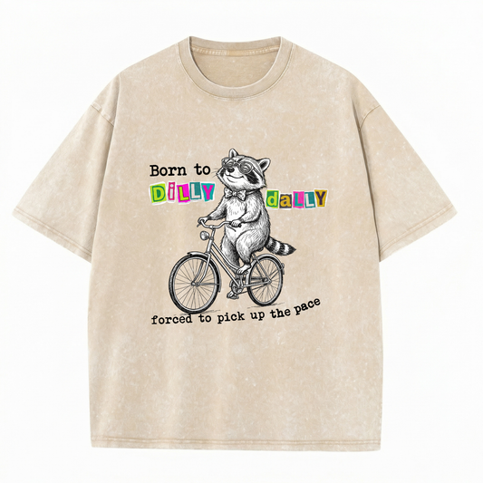 ChaoticClub Born To Dilly Daily Raccoon Washed T-Shirt