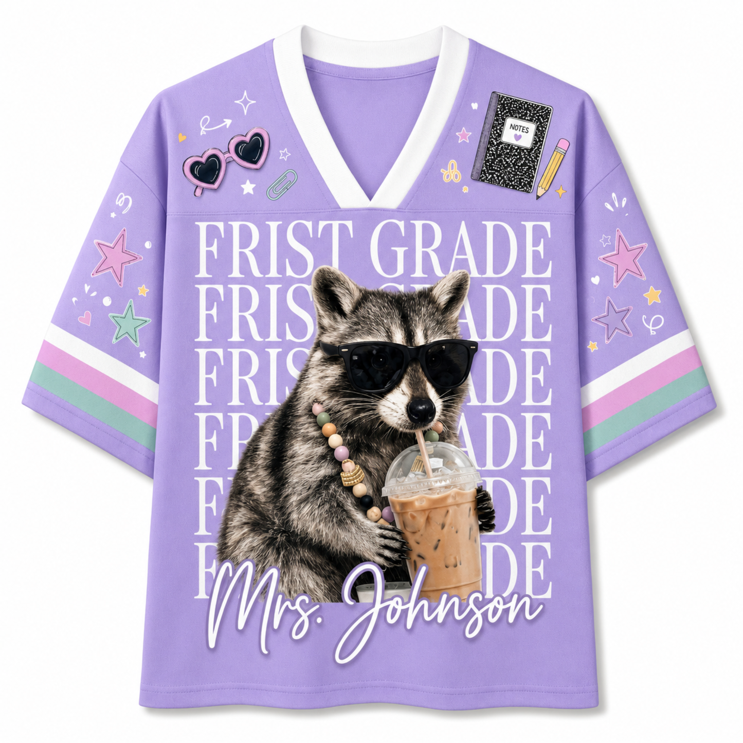 ChaoticClub Funny Feral Raccoon Back To School Love Mesh Jersey