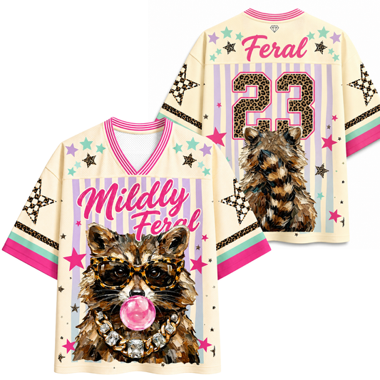 ChaoticClub Striped Leopard Feral Raccoon Mesh Jersey