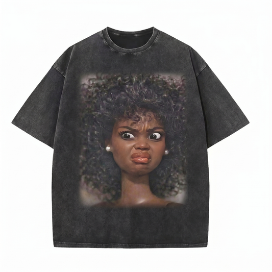 Chaoticclub Disgusted Doll Washed T-Shirt