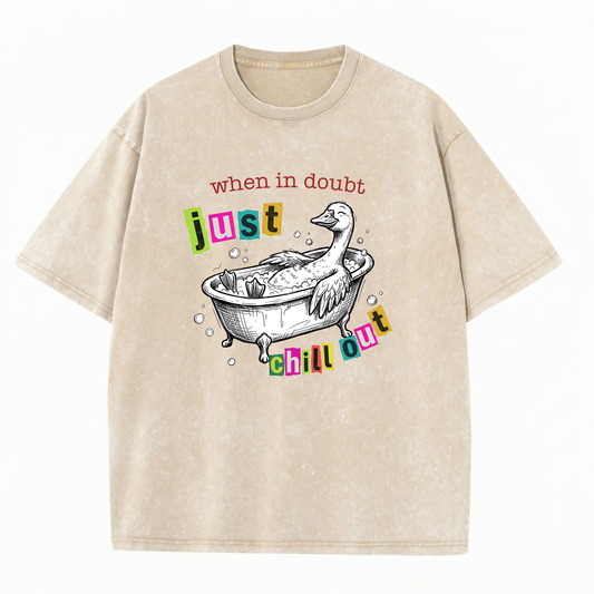 ChaoticClub When in doubt, just chill out Duck Washed T-Shirt