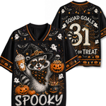 ChaoticClub Here for the Boos Racoon Halloween Mesh Jersey