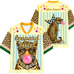 ChaoticClub Leopard Stars Bubblegum Striped Summer Mesh Jersey