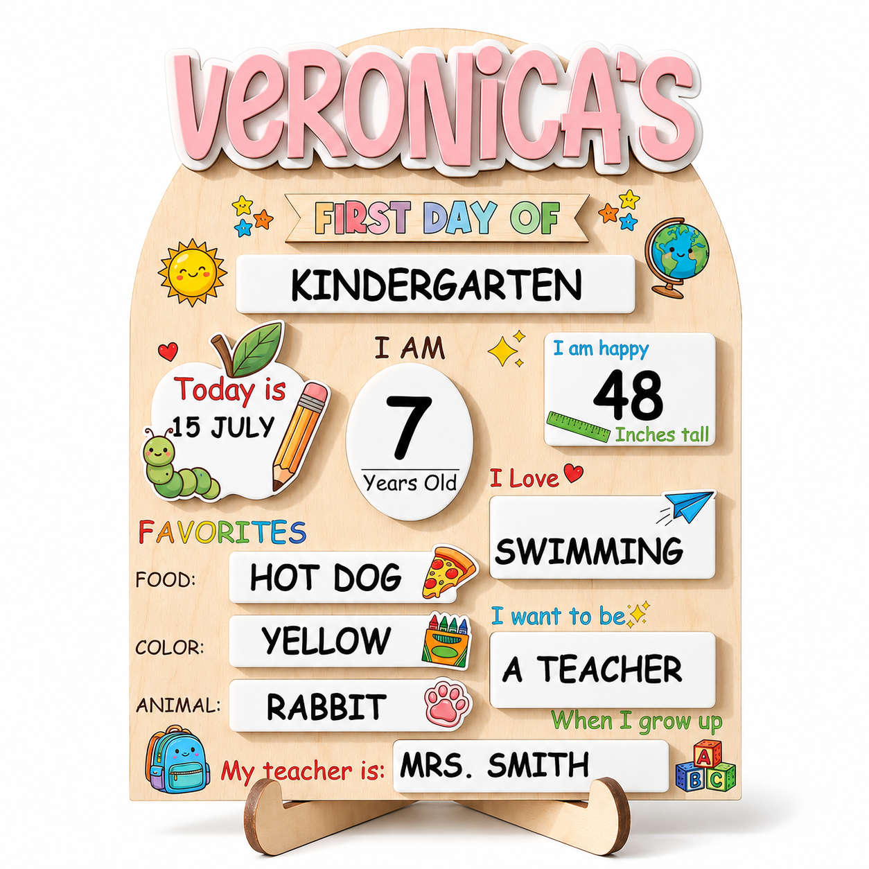 ChaoticClub First Day of School Back to School Kid Gift Personalized