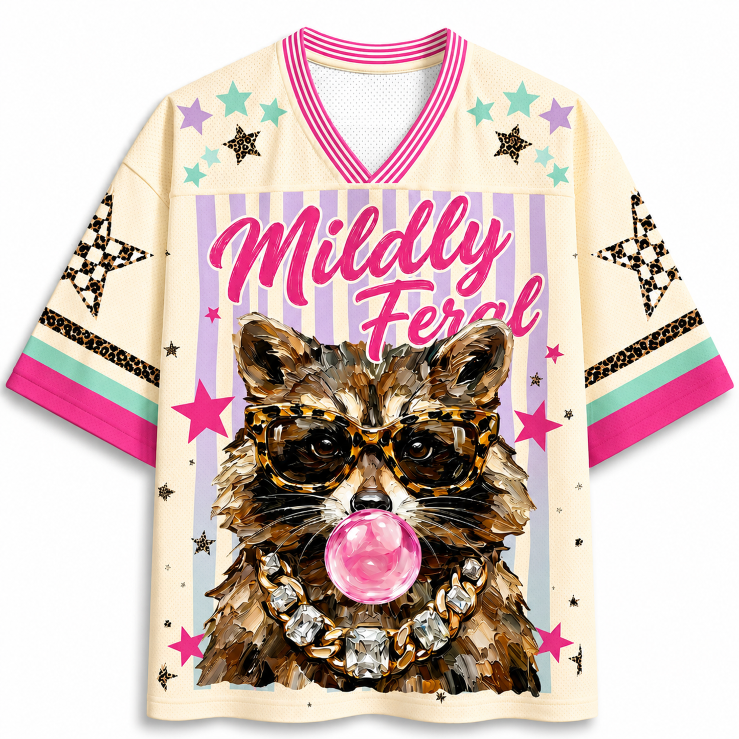 ChaoticClub Striped Leopard Feral Raccoon Mesh Jersey