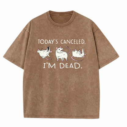 Chaoticclub Today's Canceled I'm Dead Funny Possum Wash T-shirt