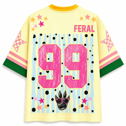 ChaoticClub Feelin' Feral Summer Striped Raccoon Mesh Jersey