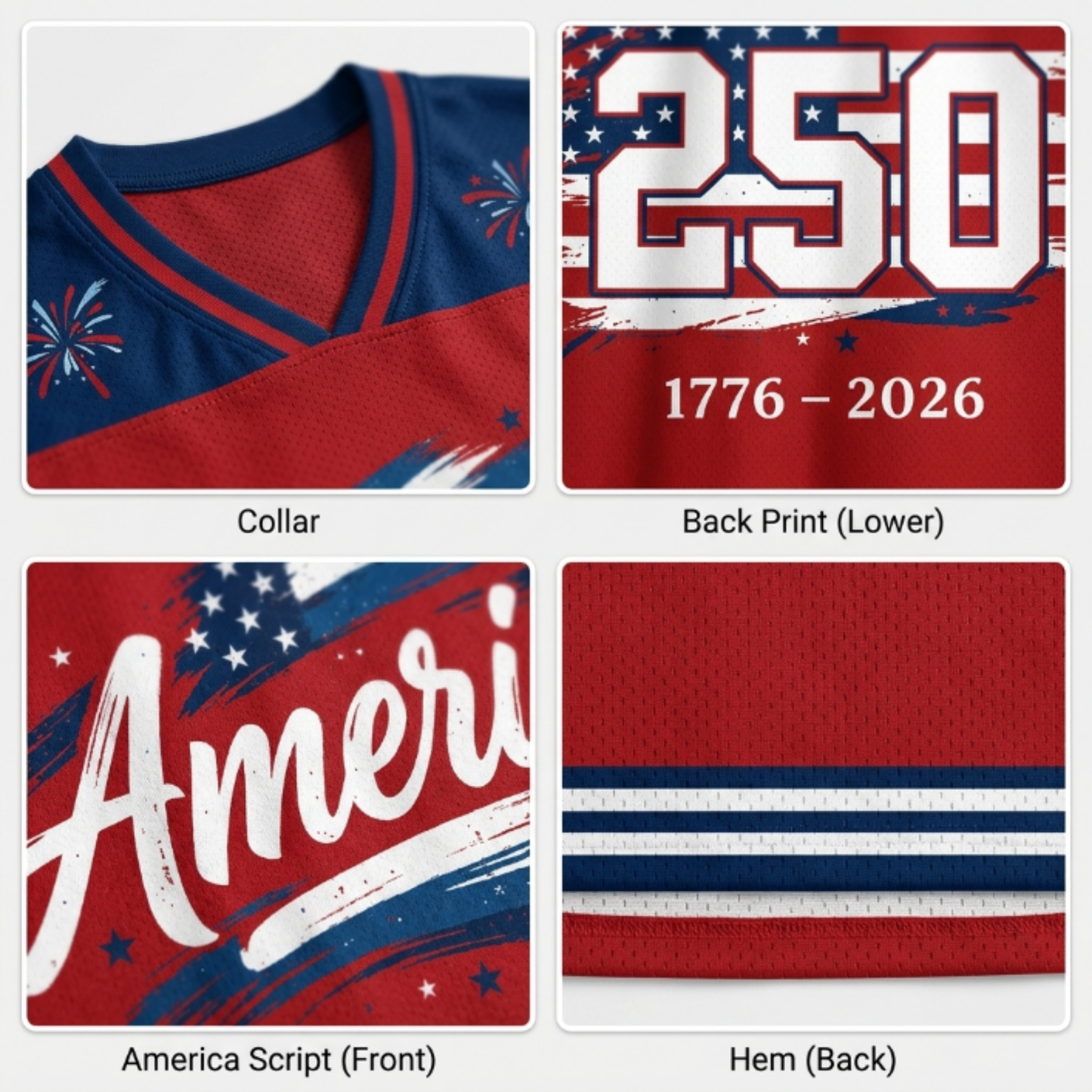 ChaoticClub America 250 Years From 1776 To 2026 Mesh Jersey