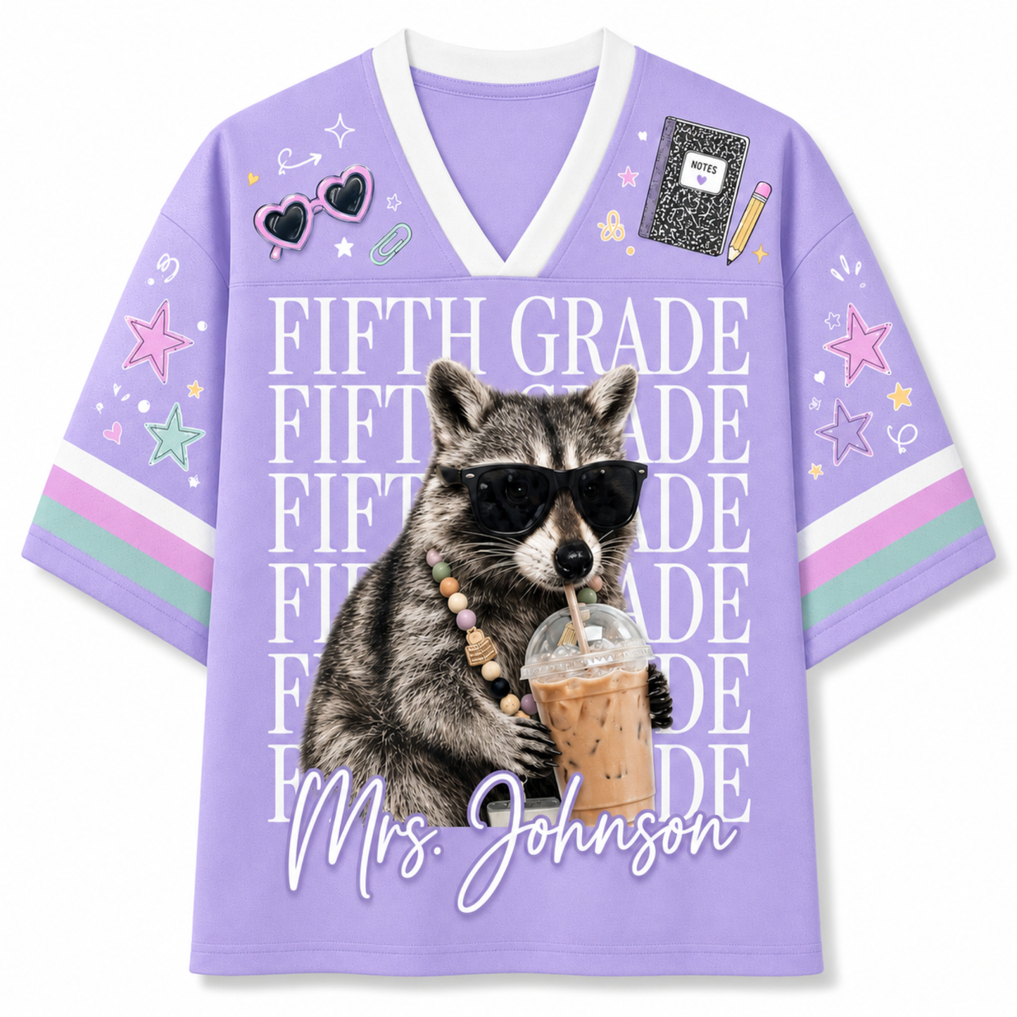 ChaoticClub Funny Feral Raccoon Back To School Love Mesh Jersey