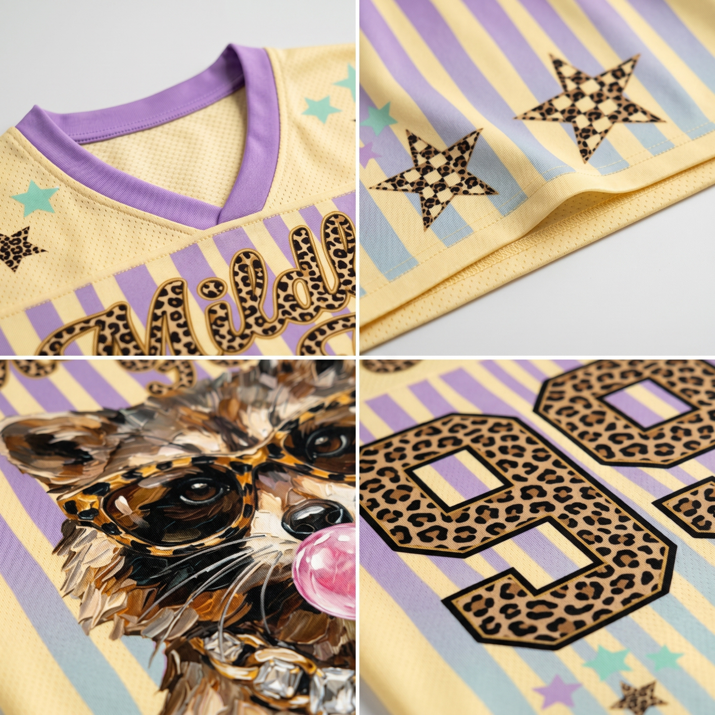 ChaoticClub Striped Leopard Feral Raccoon Mesh Jersey