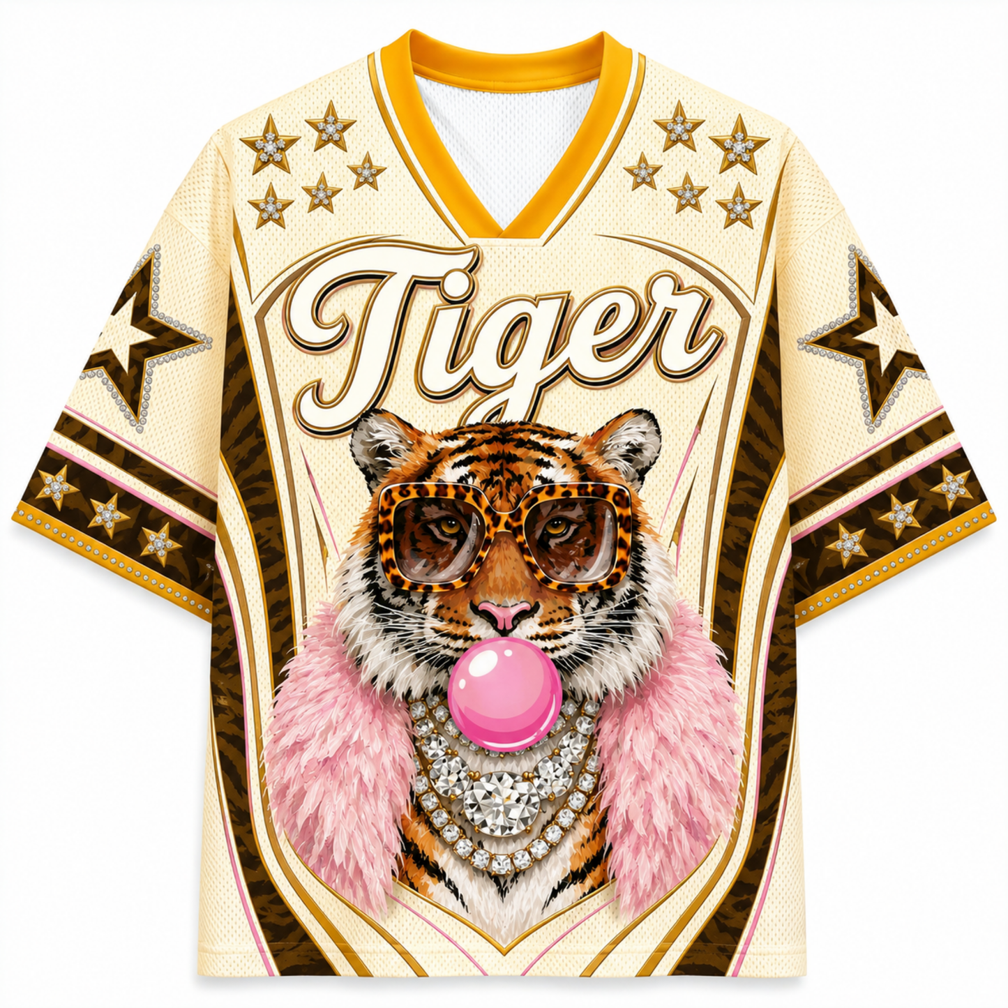 ChaoticClub Glam Tiger Bumblegum Leopard Mesh Jersey