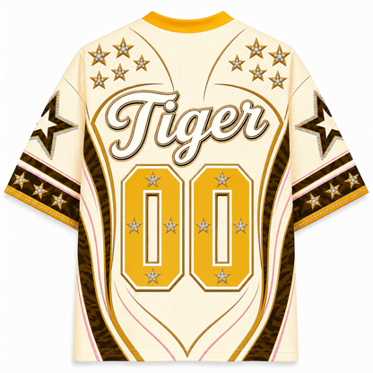 ChaoticClub Glam Tiger Bumblegum Leopard Mesh Jersey