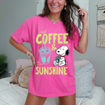ChaoticClub Summer Coffee And Sunshine Neon T-shirt