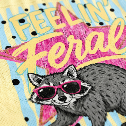ChaoticClub Feelin' Feral Summer Striped Raccoon Mesh Jersey