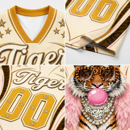 ChaoticClub Glam Tiger Bumblegum Leopard Mesh Jersey
