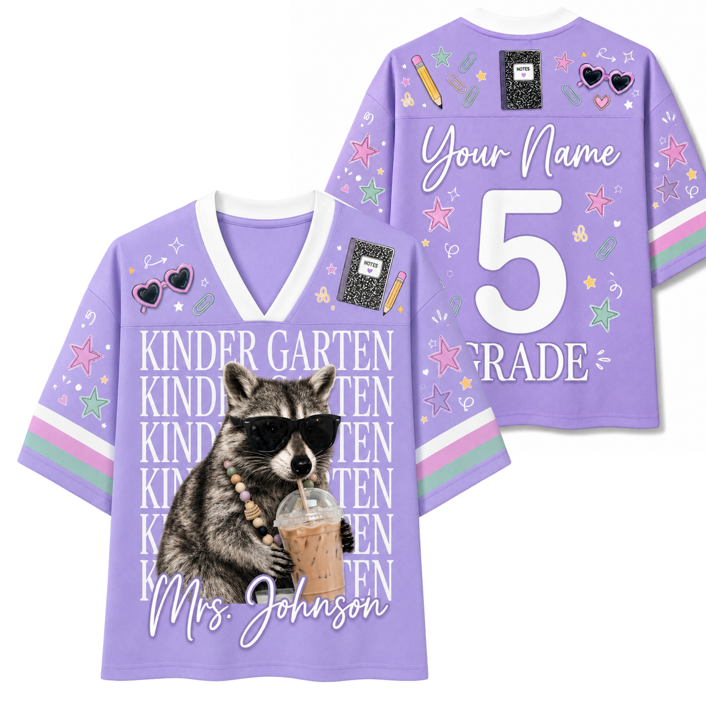 ChaoticClub Funny Feral Raccoon Back To School Love Mesh Jersey