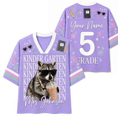 ChaoticClub Funny Feral Raccoon Back To School Love Mesh Jersey