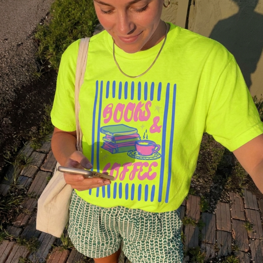 ChaoticClub Books & Coffee Stripes T-Shirt