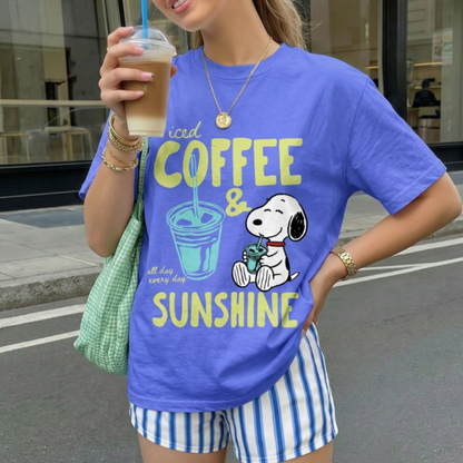 ChaoticClub Summer Coffee And Sunshine Neon T-shirt