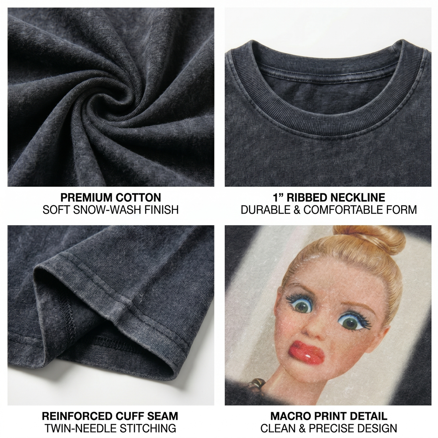 Chaoticclub Shocked Doll Washed T-Shirt