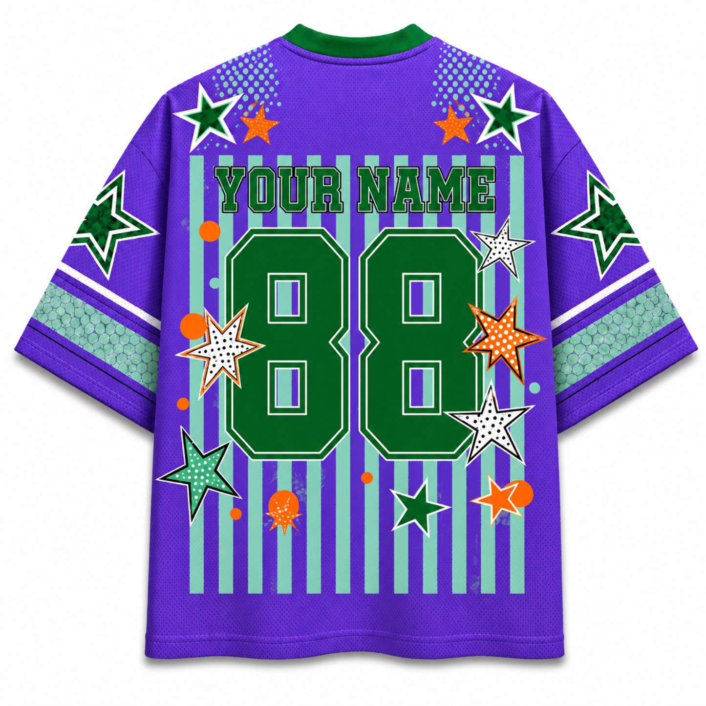 ChaoticClub Mascot Neon Striped School Pride Game Day Mesh Jersey